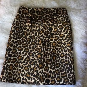 J Crew Leopard Print Skirt